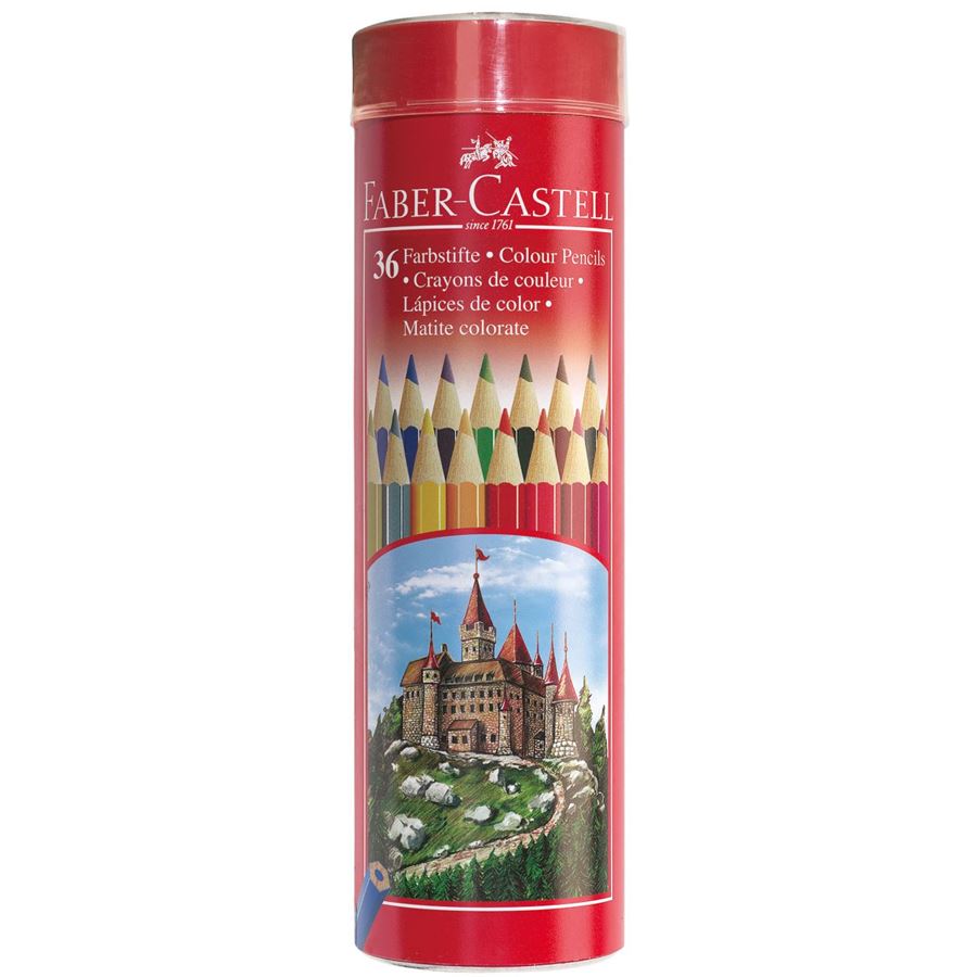 Faber-Castell - Coloured pencil Classic hexagonal round tin of 36
