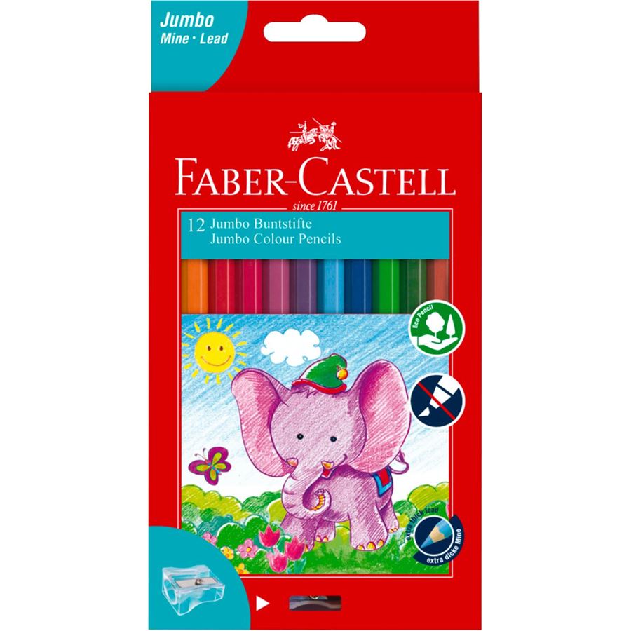 Faber-Castell - Jumbo classic colour pencil pack of 12