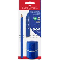 Faber-Castell - Jumbo Grip pencil set on blister card, blue