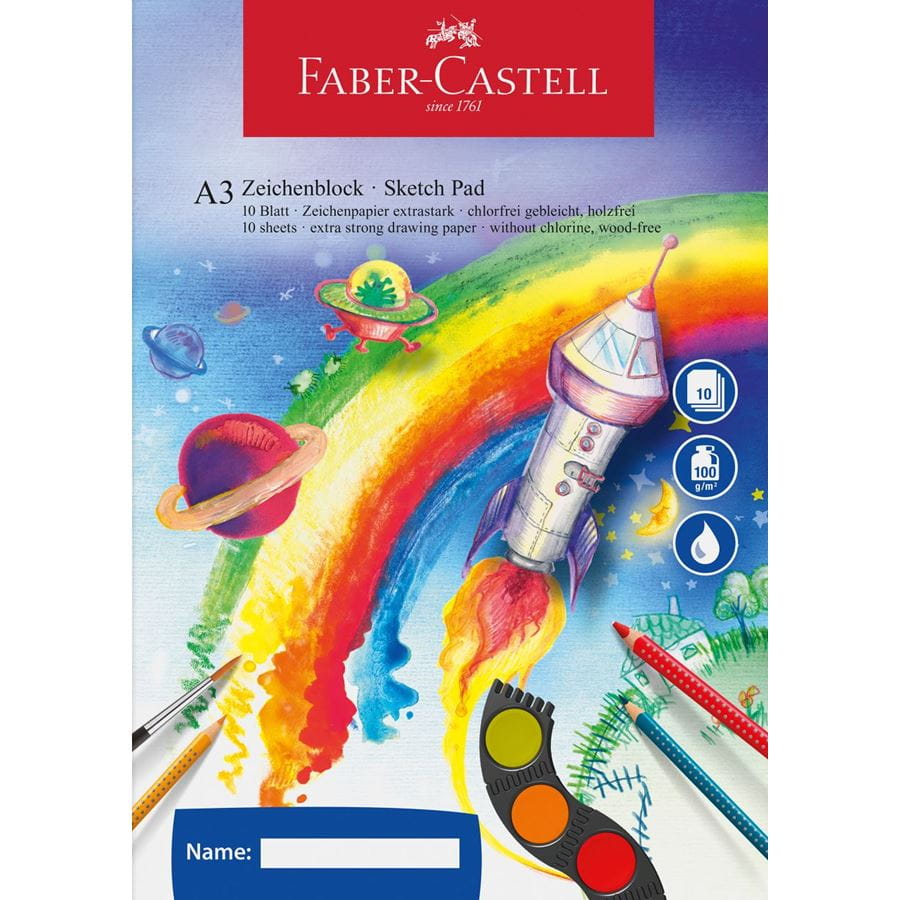 Faber-Castell - Drawing pad, A3, 10 sheets, 100g/m2