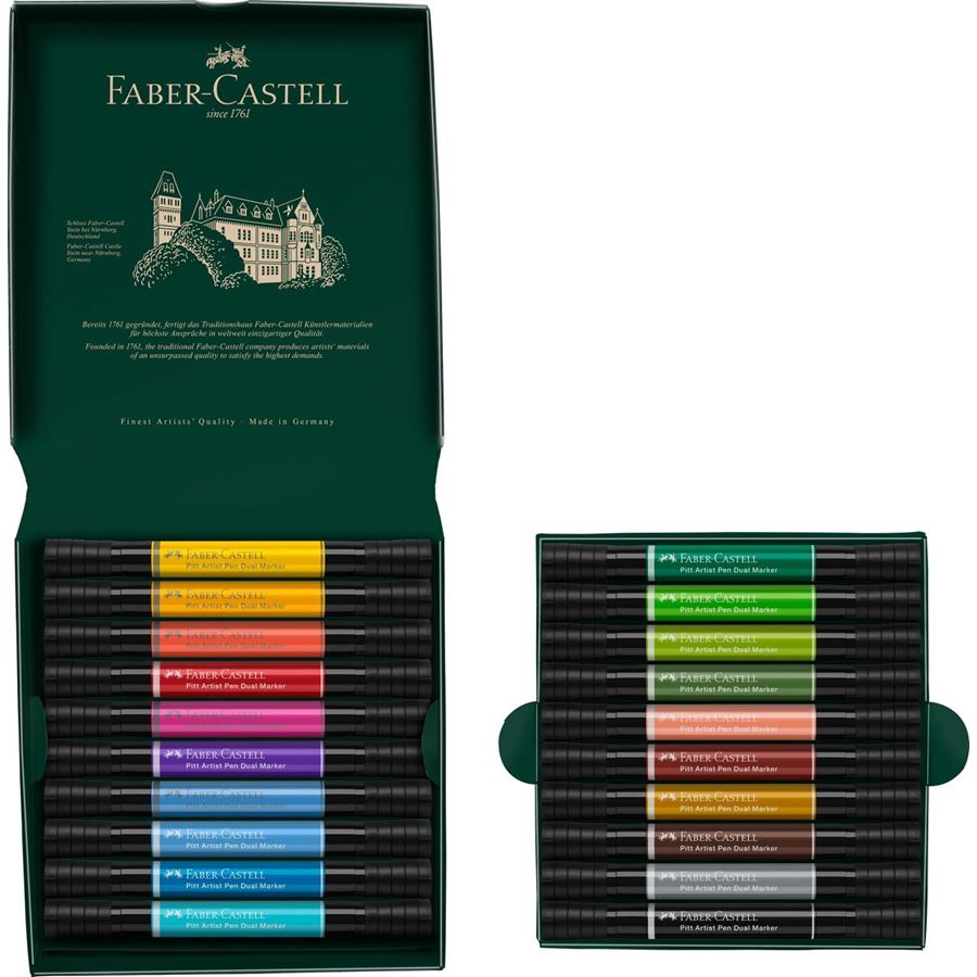 Faber-Castell - Pitt Artist Pen Dual Marker India ink, wallet of 20