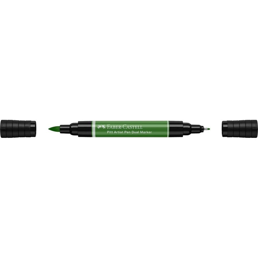 Faber-Castell - Pitt Artist Pen Dual Marker India ink, permanent green olive