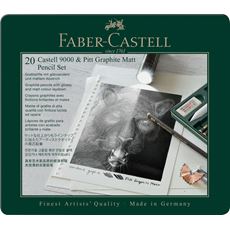 Faber-Castell - Pitt Graphite Matt & Castell 9000, tin of 20