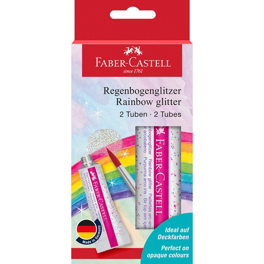 Faber-Castell - Rainbow glitter tube 12 ml 2x blistercard