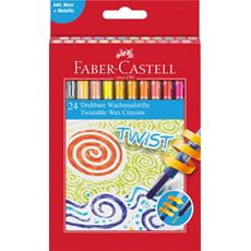 Faber-Castell - Wax crayon twistable, cardboard box of 24