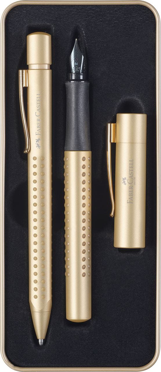 Faber-Castell - Grip Edition fountain pen, gift set, gold, 2 pieces