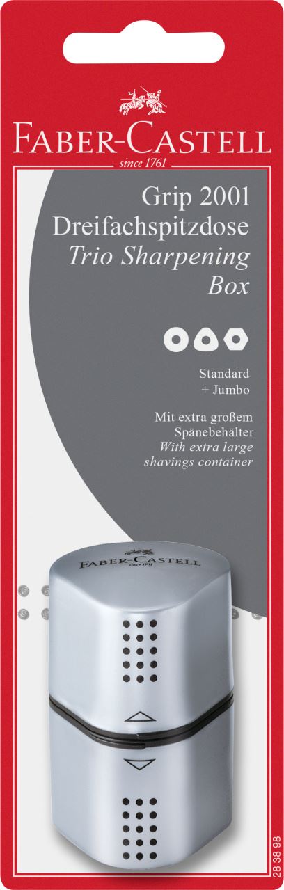 Faber-Castell - Grip 2001 trio sharpening box, black, set of 1