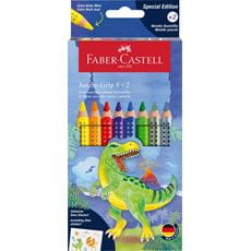 Faber-Castell - Jumbo Grip colour pencils dino, cardboard wallet of 10