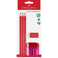 Faber-Castell - Junior tri graphite pencil incl eraser & sharpener, set of 5