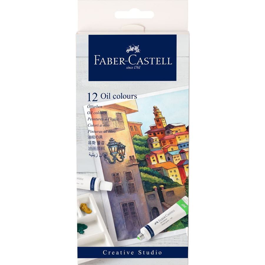 Faber-Castell - Oil colours, cardboard wallet of 12, 12x 9 ml tube