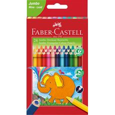 Faber-Castell - Jumbo Triangular colour pencils, wallet of 24
