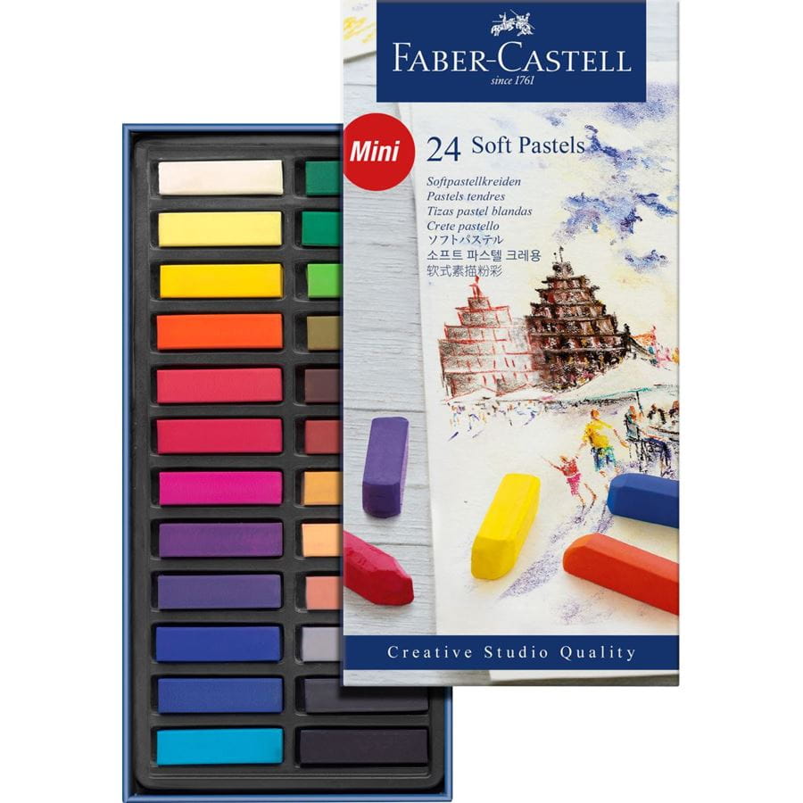 Faber-Castell - Soft pastels mini, cardboard wallet of 24