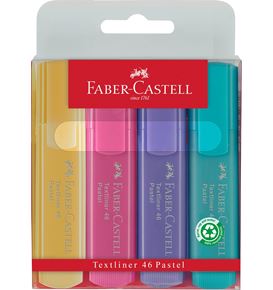 Faber-Castell - Textliner 46 Superflourescent + Pastel, wallet of 4
