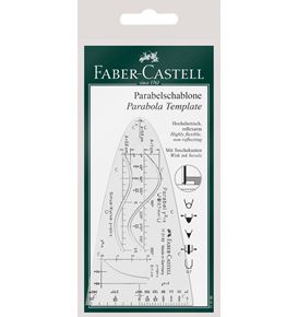 Faber-Castell - Parabola template, clear plastic, with protection sleeve